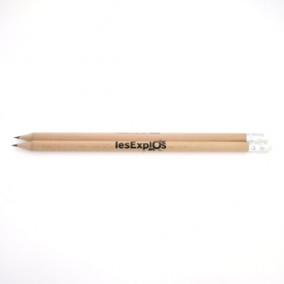 Bleistift mit Radiergummi, rund - FSC 100%